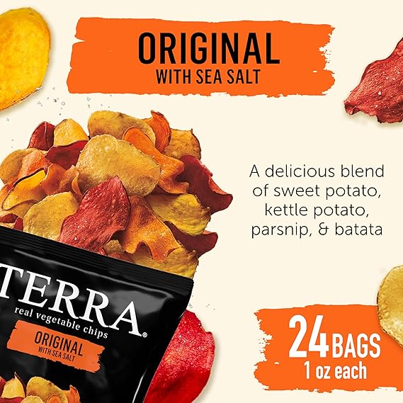 Terra Vegetable Chips with Sea Salt, 1 Oz (Pack of 24)