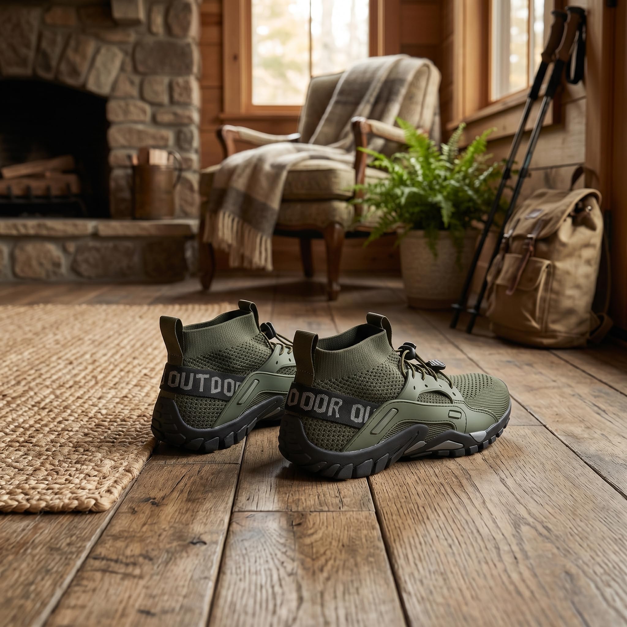 GLOGLOW Chaussures de Wading pour Hommes, Absorption des Chocs Respirante, Prévention des Glissades, Chaussures de Randonnée Confortables pour la Pêche