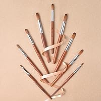 Vista 3 de Pincel profesional Kolinsky de pelo de marta para arte de uñas acrílicas, de madera roja (n.º 10)