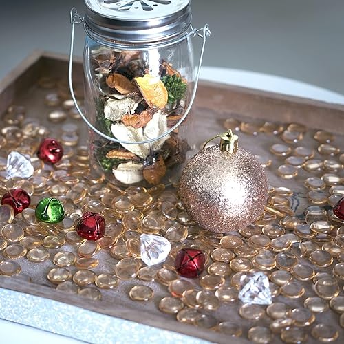 Miniatura 7 de HappyFiller 630 piedras preciosas de plástico de mármol acrílico ámbar para rellenos de jarrones, dispersos de mesa, manualidades, centros de mesa