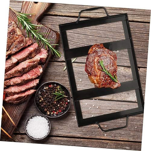 Miniatura 4 de Operitacx Estante de sal del Himalaya Bloque de sal Parrilla negra Parrilla de mesa Utensilios para hornear Placa de parrilla Mesa de parrilla
