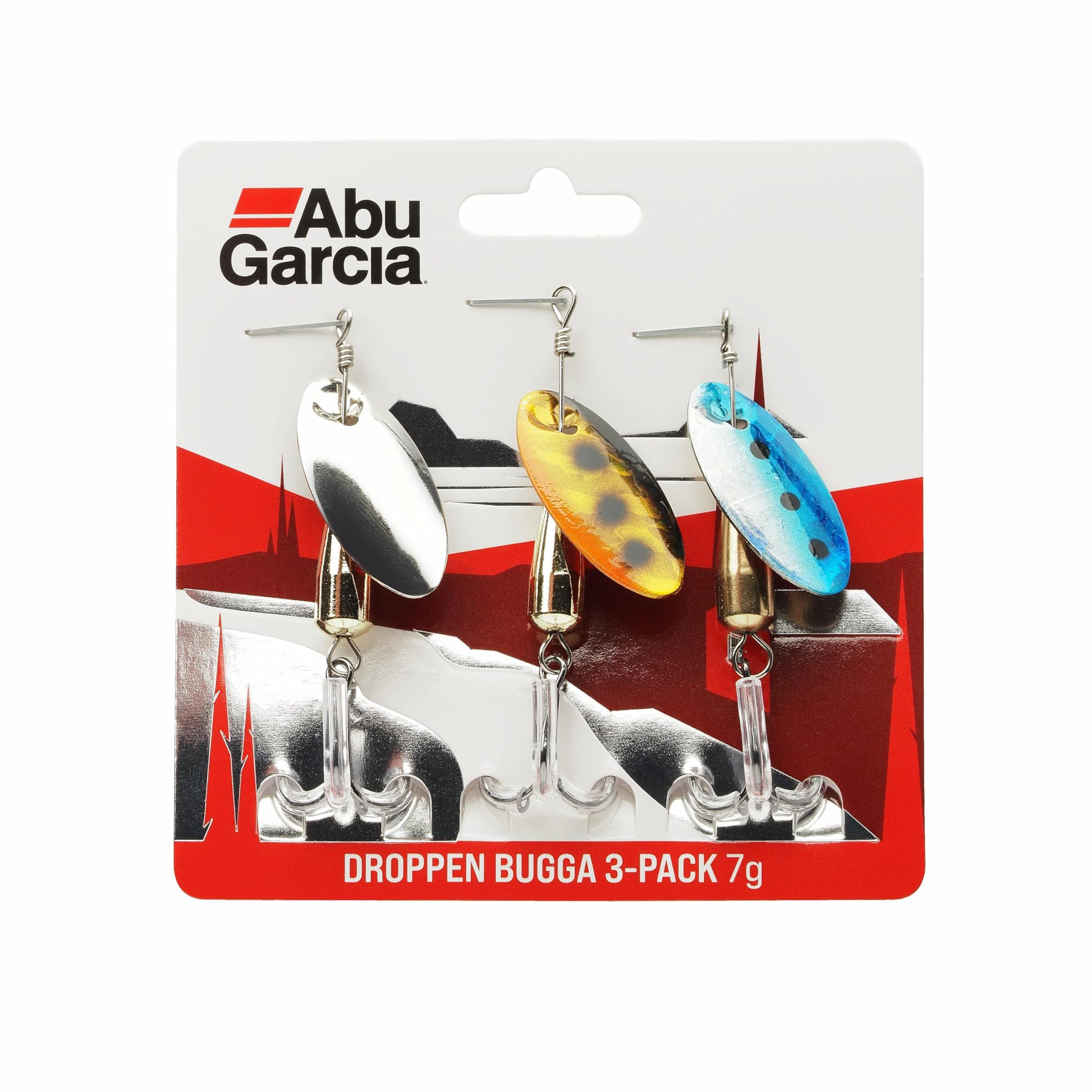 Abu Garcia Droppen Bugga 3-Pack – Versatile Freshwater Spinner Lures for Perch, Pike, Chub, and Trout – Low Center of Gravity for Accurate Casting, Perfect for Freshwater Fishing, Varied 5 cm