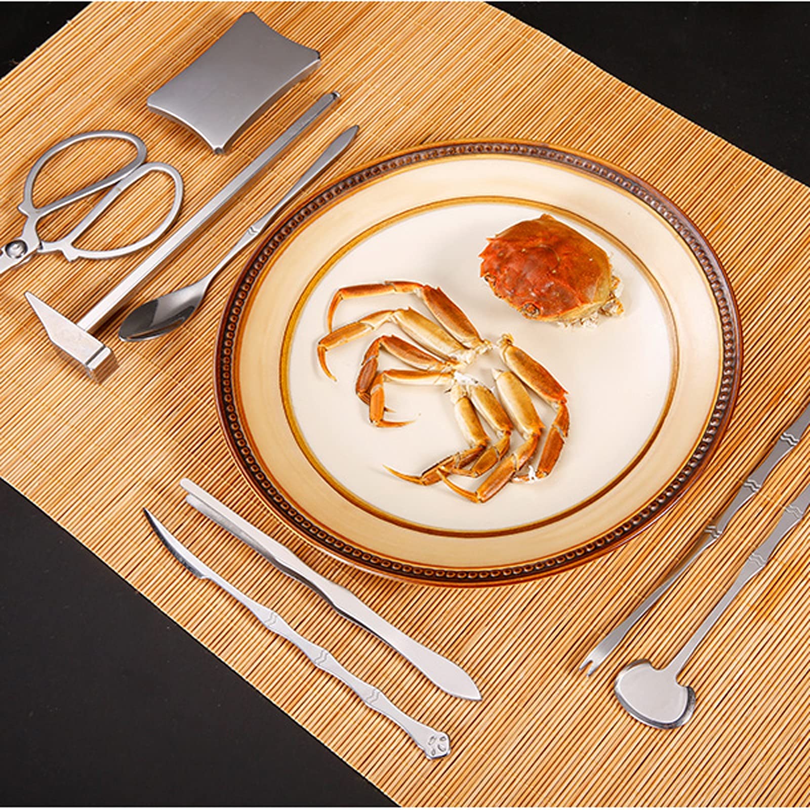 QINGGANGLING999 Utensili per Frutti di Mare Set di Strumenti di Utensili da Frutti di Mare confezionati Regalo Strumenti Essenziali per Mangiare Frutti di Mare Amanti del Pesce Uso per l'arago