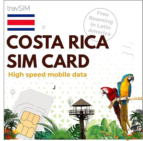 travSIM Tarjeta SIM de Costa Rica Datos móviles de 10 GB a velocidades 4G5G Roaming gratuito en El Salvador, Guatemala, Nicaragua y Panamá Plan