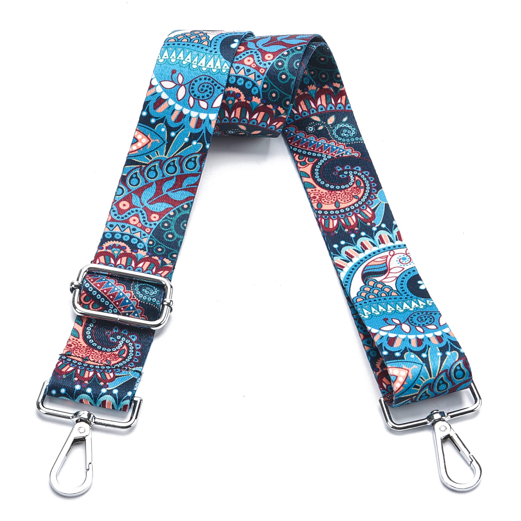 Wide Purse Strap Adjustable Replacement Crossbody Bag Strap Silver Hardware Shoulder Straps