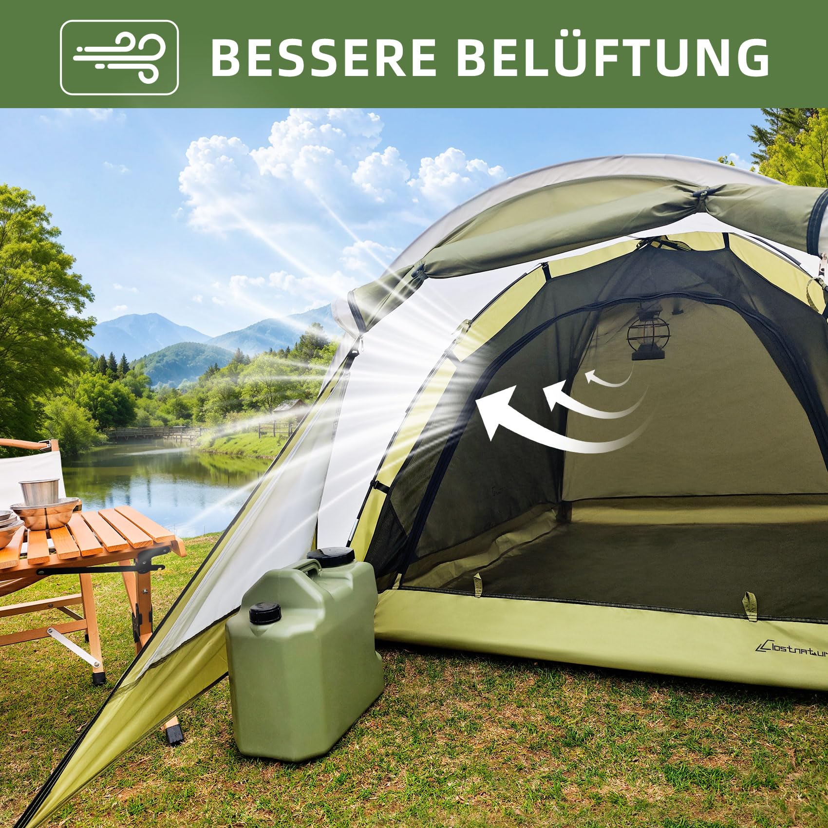 Clostnature Camping Zelt 2 Personen - 2 Mann Zelt Wasserdicht mit Vorraum, Leicht und Kompakt mit kleinem Packmaß, 3-4 Saison Doppelwandig Campingzelt für Outdoor-Abenteuer, Kuppelzelt mit Moskitonetz