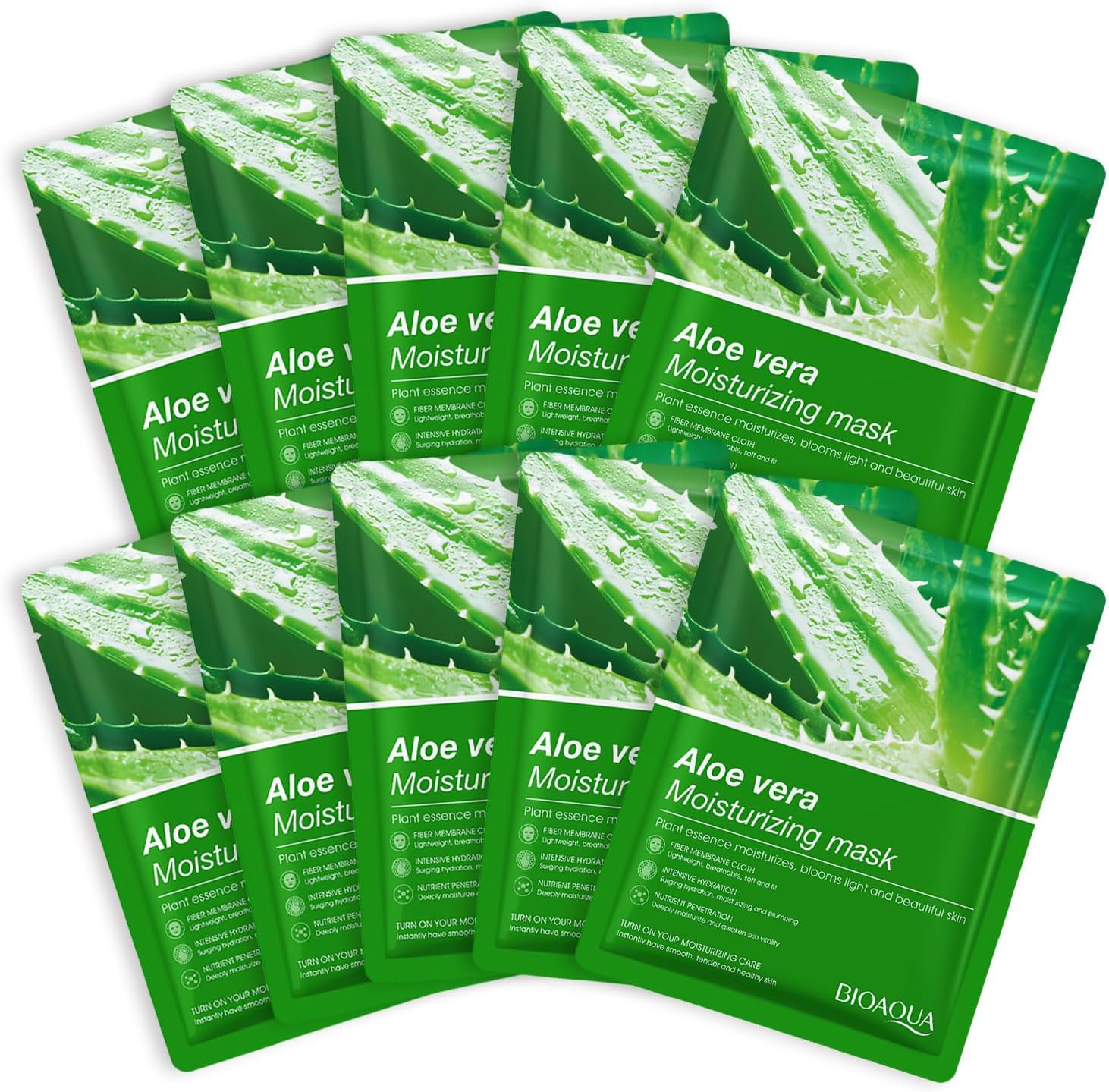 10 PCS Aloe Vera Face Mask,Vera Face Mask Face Masks Skincare Sheet,Aloe Organic Facial Mask Skin Care Product Soothing & Natural Ingredients for All Skin Types 10 PCS Aloe Vera Face Mask,Vera Face Mask Face Masks Skincare Sheet,Aloe Organic Facial Mask Skin Care Product Soothing & Natural Ingredients for All Skin Types