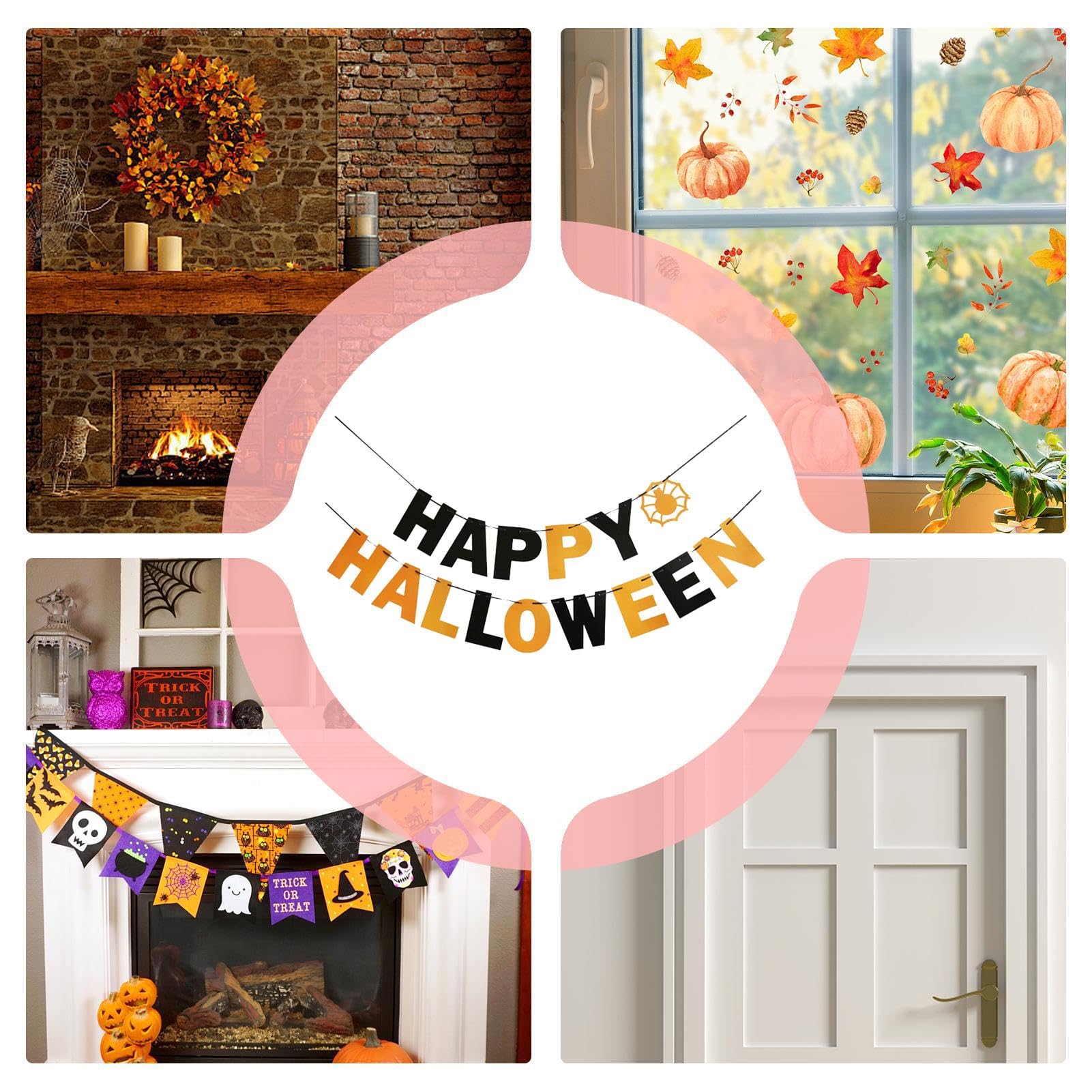 Kit Déco Halloween AhfuLife - Bannière, Guirlandes, Suspensions - Pour Maison, Jardin, Fête