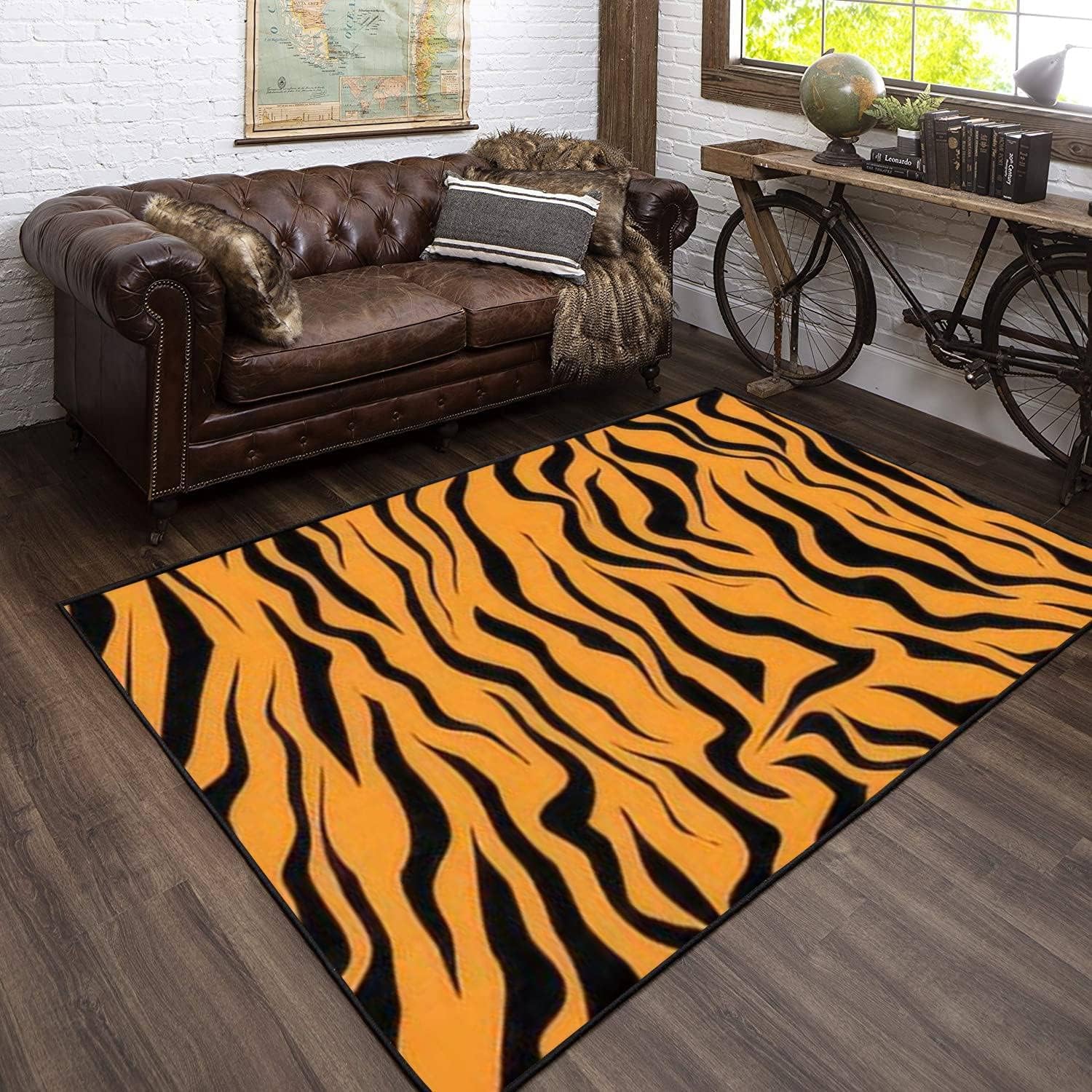 Tapis tigre imprimé 3D grand salon 200x300 et déco chambre bébé douce