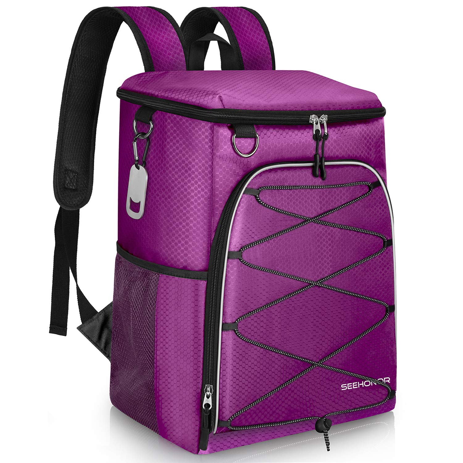 SEEHONOR Insulated Cooler Backpack Leakproof Soft Cooler Bag Lightweight Backpack Cooler for Lunch Picnic Fishing Hiking Camping Park Beach, 25 Cans