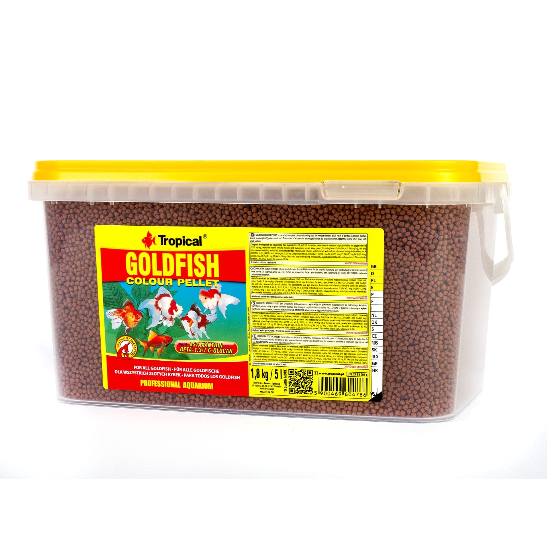 Goldfish Color 5L / 1,8kg - Nourriture pour Tous Les Poissons Rouges, granulés