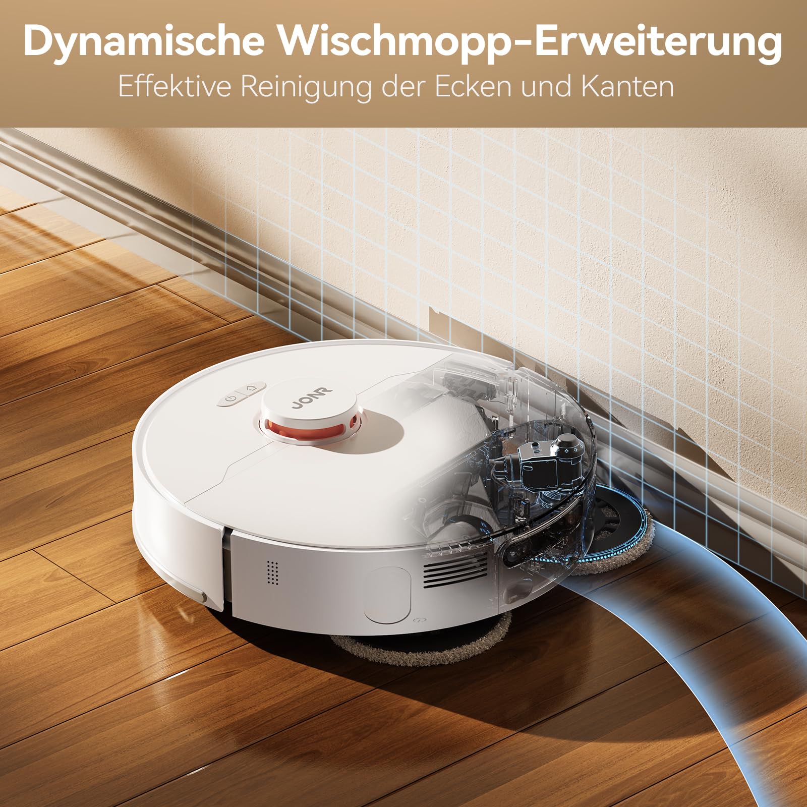 JONR T5 Pro 8150 Pa Robot Vacuum Cleaner - automatyczny odkurzacz, bezprzewodowy robot odkurzający, robot odkurzający sierść dla zwierząt z mope, suszenie na gorącym powietrzu, szczotka zapobiegająca