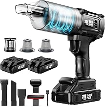 Handheld Vacuum Cleaner Cordless- 35000PA Strong Suction for Car & Home, Car Vacuum Portable Rechargeable Lightweight for Pet Hair with HEPA Filter, Quick Clean in Office/Desk/Couch (Black)