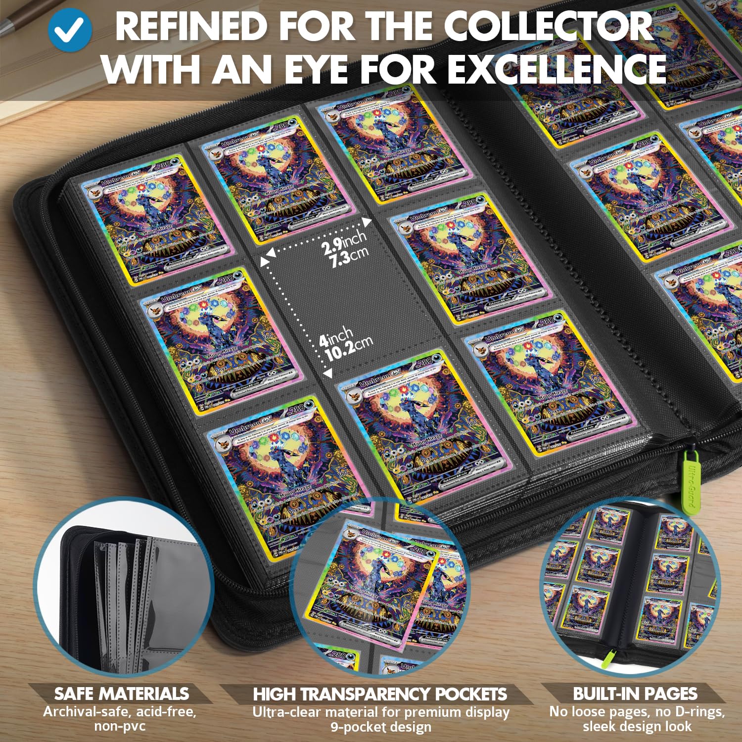 Trading Card Binder for Cards, 9 Pocket Pokemon Card Binder, 504
