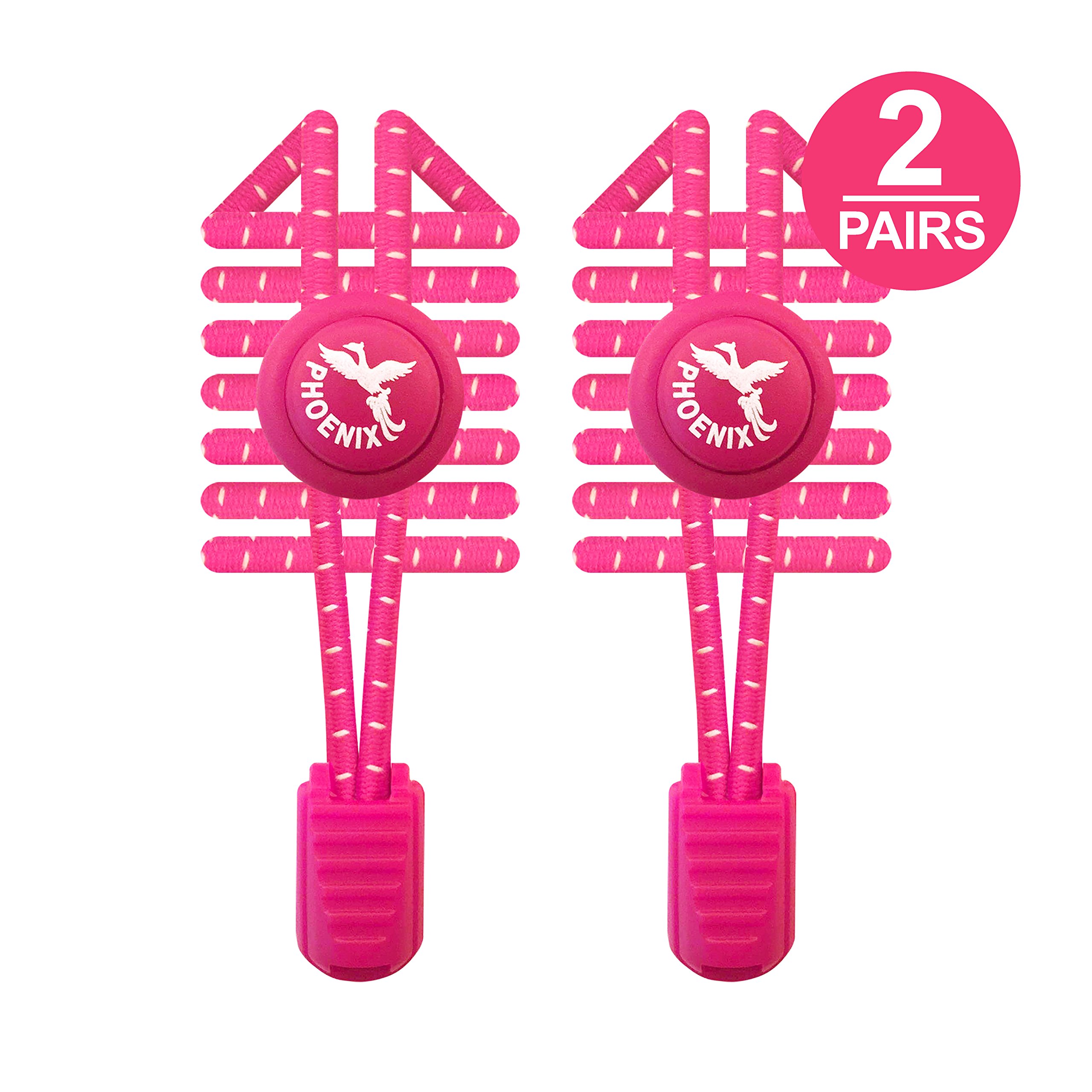 PHOENIX GOLD Phoenix Fit UK - No tie Elastic Lace System with lock - Easy to install in a Great for runners, children, older generation & active lifestyles - 2 Pairs