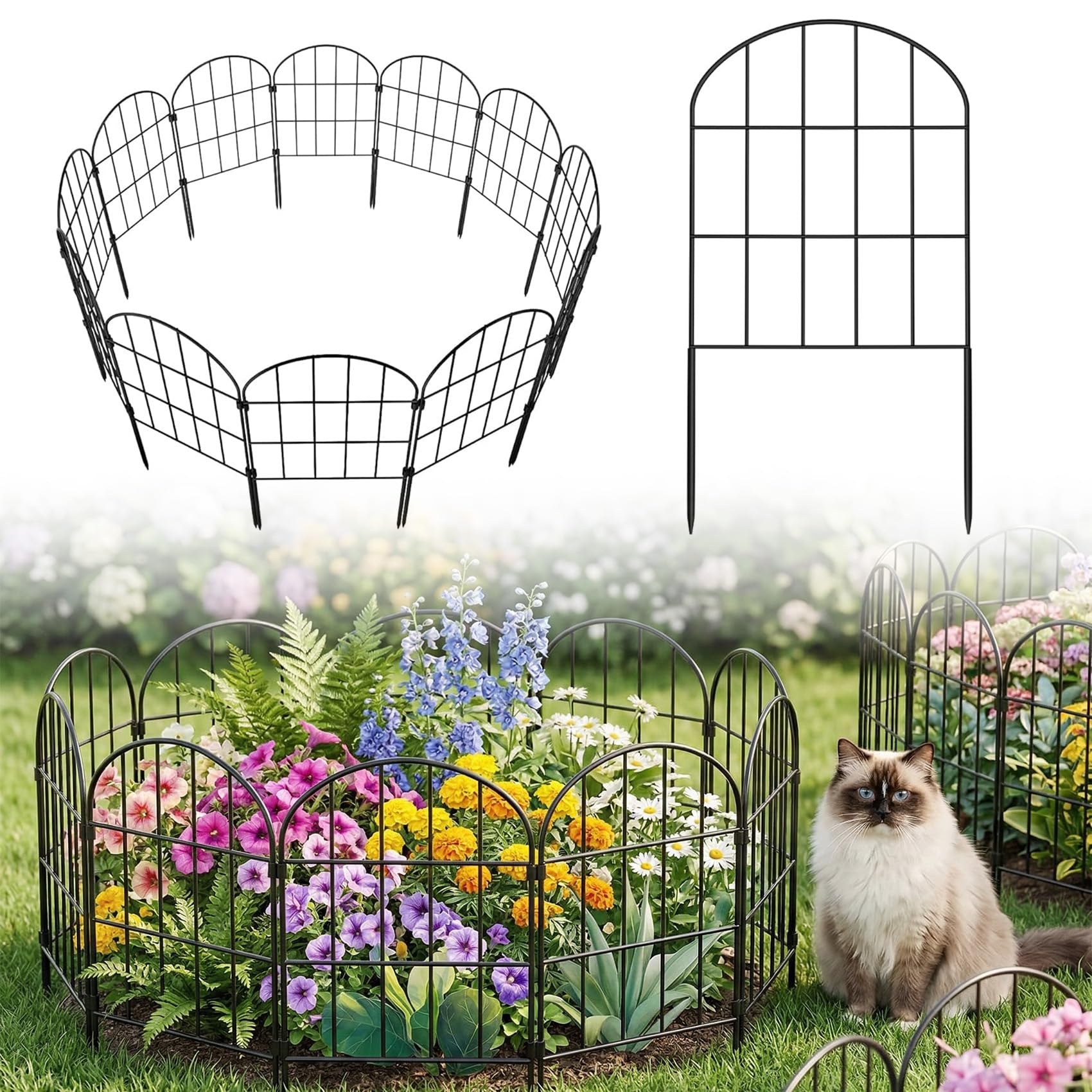 KIMAZO 19 Pack Decorative Garden Fence
