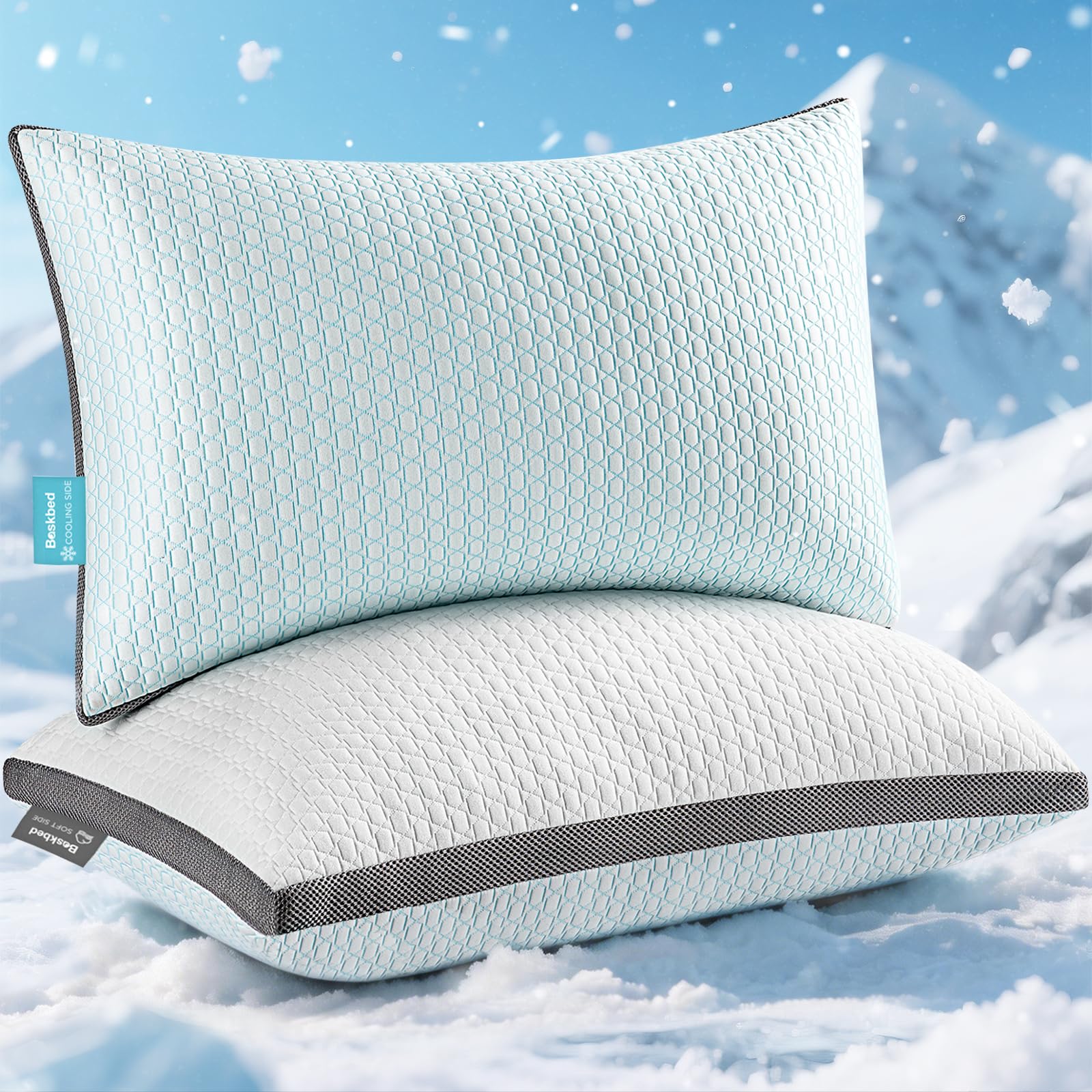Cooling Pillows King Size Set of 2,Shredded Memory Foam