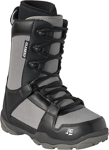 5th Element ST - Botas de snowboard de encaje y esfera para hombre, color negro, compatibles con correas de snowboard, forros impermeables, tallas