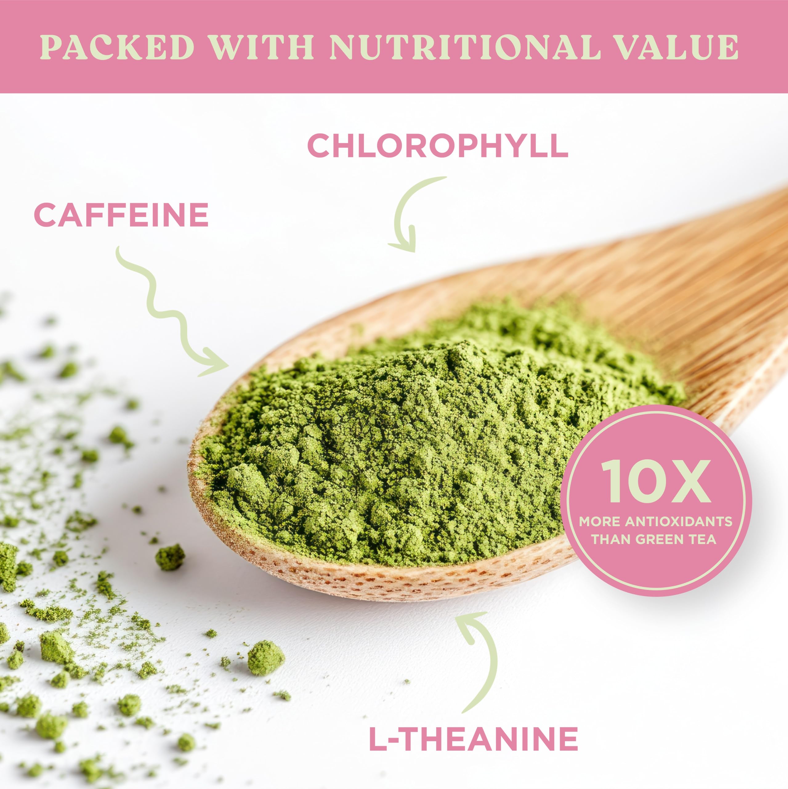 The Harmony Matcha Strawberry (10 Sticks) Premium Japanese Matcha Powder, Rich in Antioxidants & L-Theanine, Sweetened with Organic Sugar, No Preservatives