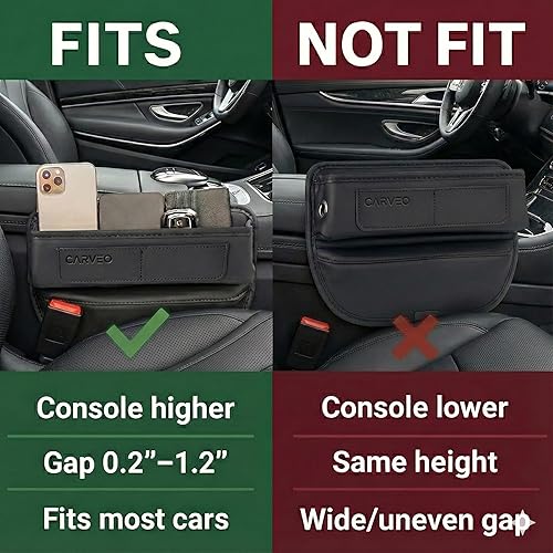 Miniatura 5 de Organizador de espacio para asiento de automóvil con orificio de carga, entre el receptor de asiento de automóvil para automóvil, camión, SUV,