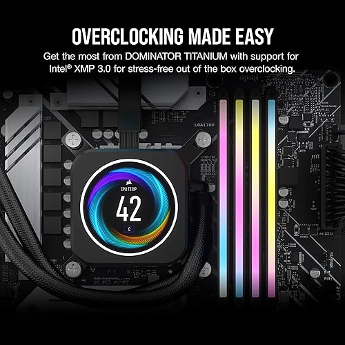 Miniatura 5 de CORSAIR Dominator Titanium RGB DDR5 RAM 64GB (4x16GB) DDR5 6400MHz CL32 Intel XMP iCUE Memoria de computadora compatible con Intel XMP iCUE, negro