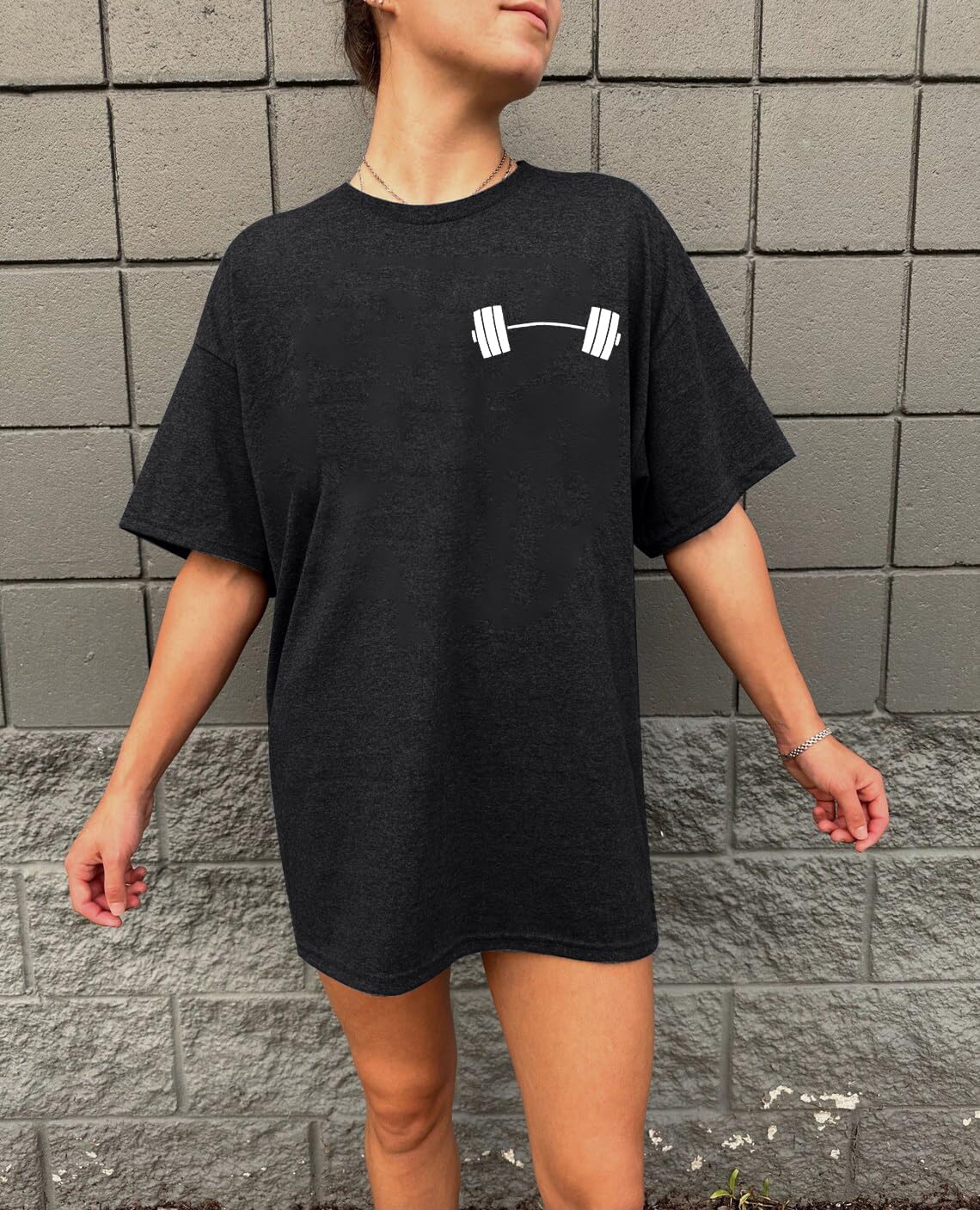 Funny Workout Shirts Women Oversized Gym Weightlifting Graphic Tshirt Everything Hurts and I'm Hungry Tee Tops - Image 4