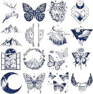 Ooopsiun Semi-Permanent Tattoos for Women Girls - Realistic Mountain Butterfly Temporary Tattoos/Waterproof/Lasts 1-2 Weeks/Fades Naturally/Body Art Stickers