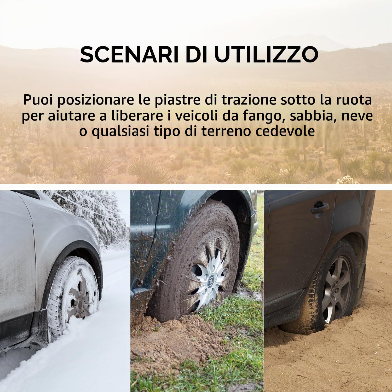 KATSU Tools 2 Pz. Pedane di Trazione di Recupero, Pedane di Recupero 10T per Sabbia/Fango/Neve Fuoristrada, per Auto SUV Camion Emergenza