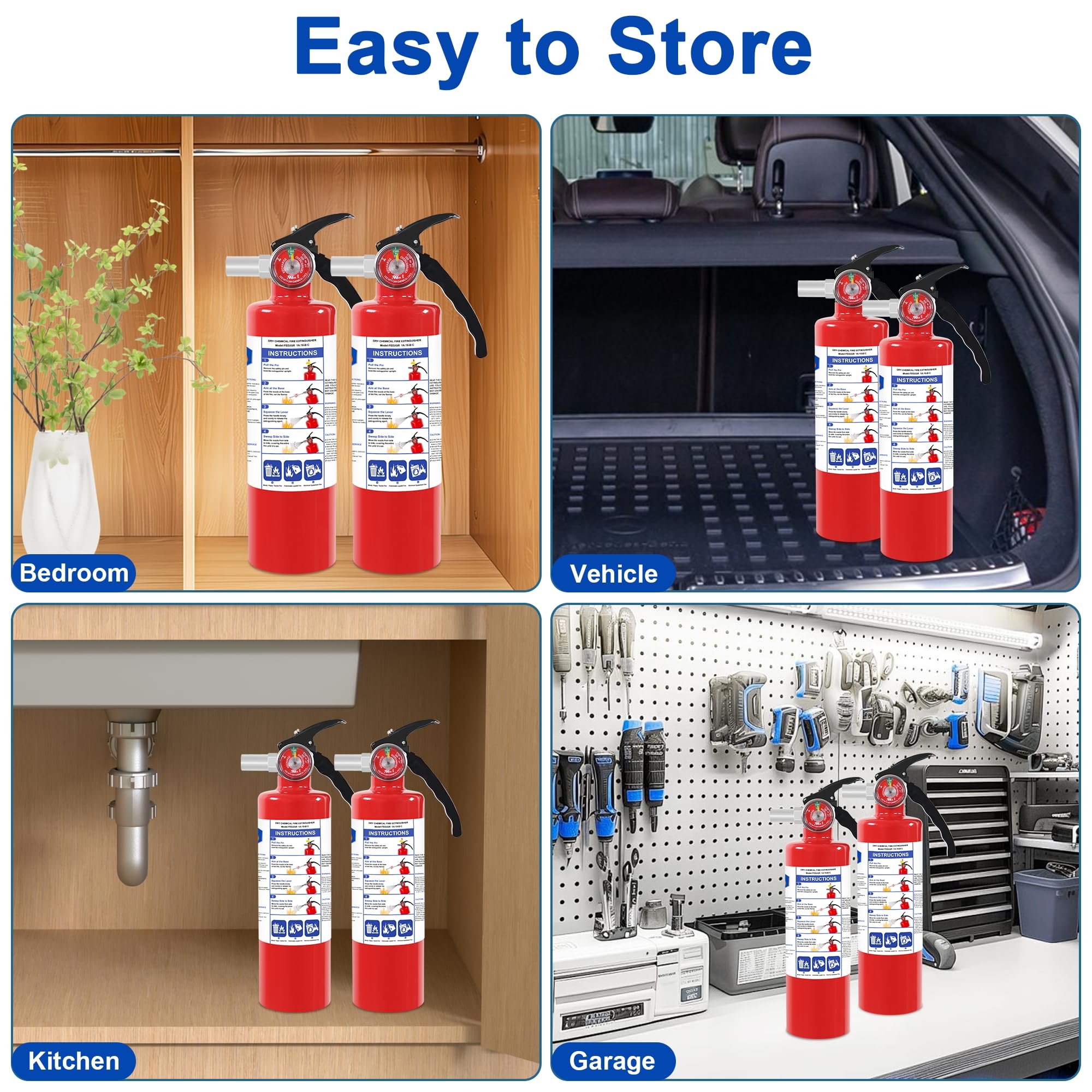 ABC Fire Extinguishers - 2 Pack with Mount -7 ABC Fire Extinguishers - 2 Pack with Mount -7
