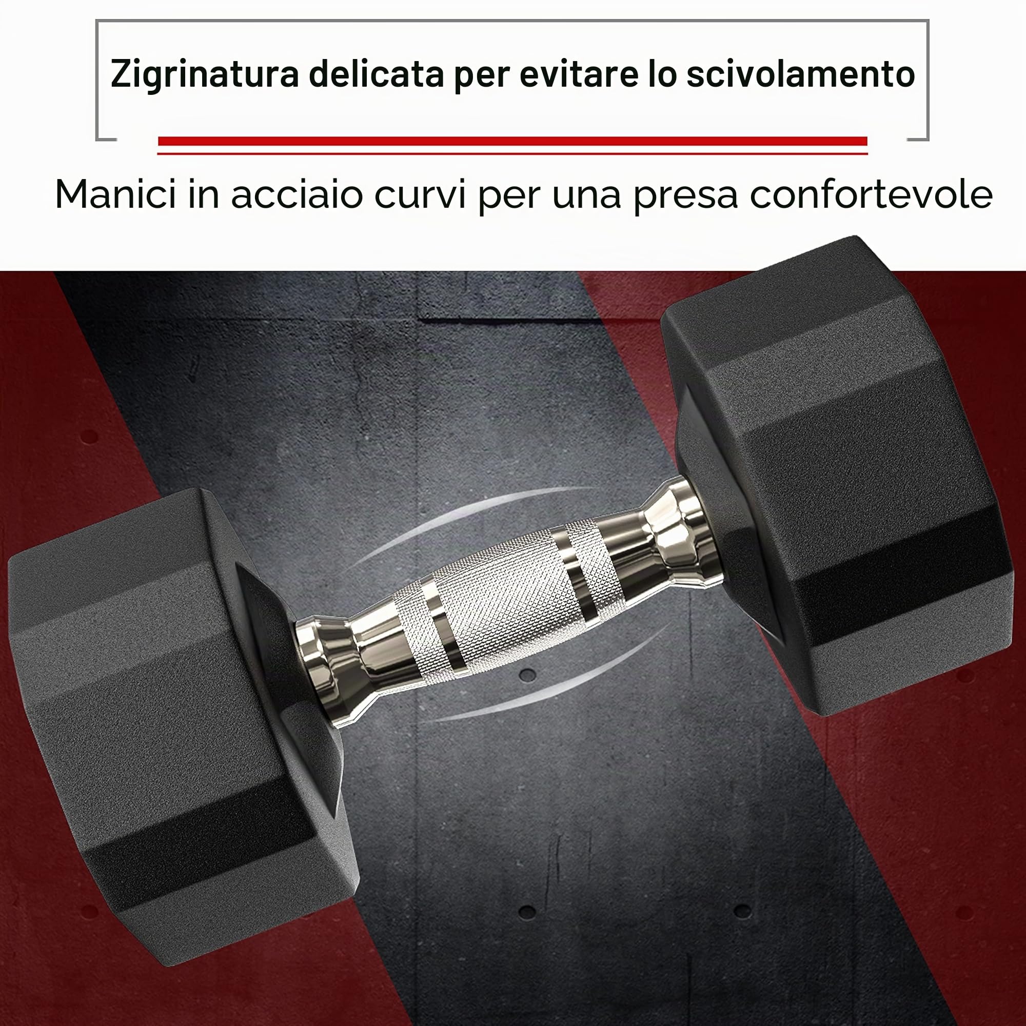 PROIRON Manubri Gommati da 3 a 24 kg -Pesi Palestra in Acciaio Anti collisione per Body Building, Pesistica Fitness, Allenamento (Paio o Singolo)