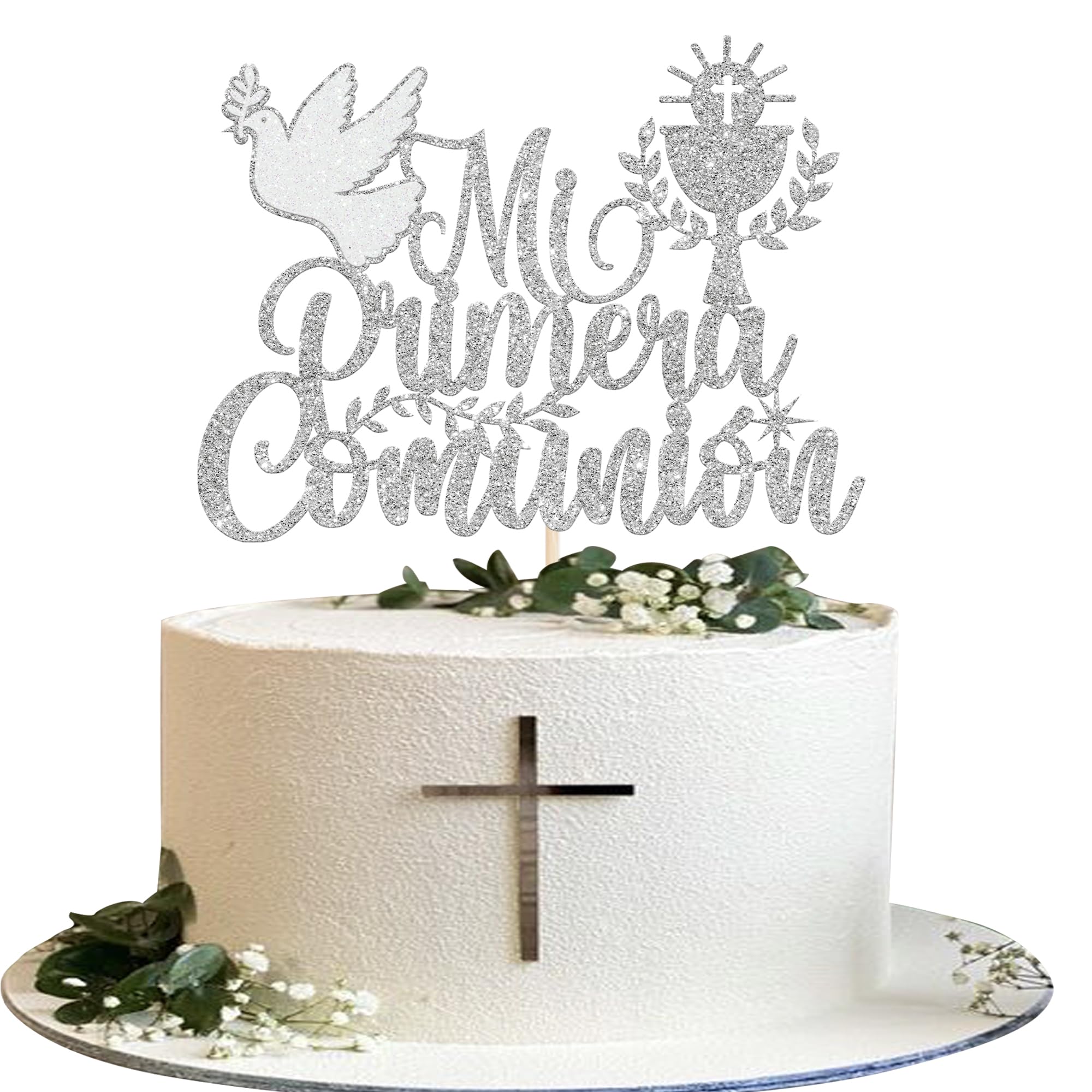 ZHUOWEISM 10 PCS Acrylic Cross Cake Topper Christian Baptism God Bless Cake Pick for First Communion Theme Baby Shower Birthday Party Cake Decorations Supplies Gold — view 23