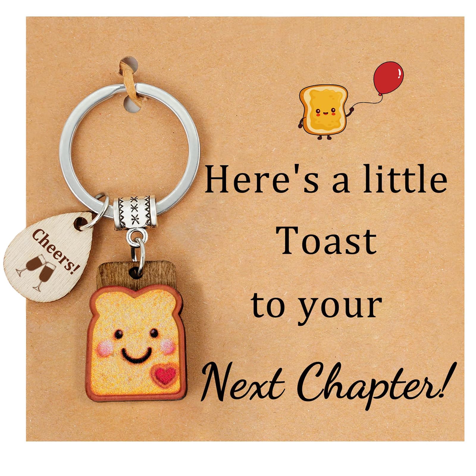 Yunvisty New Job Gifts for Women, Good Luck Keychain, Leaving Gifts for Colleagues Women Featuring a Bread Slice Pendant for Celebrating A Teacher’S Retirement, Colleagues, Farewells New Beginnings