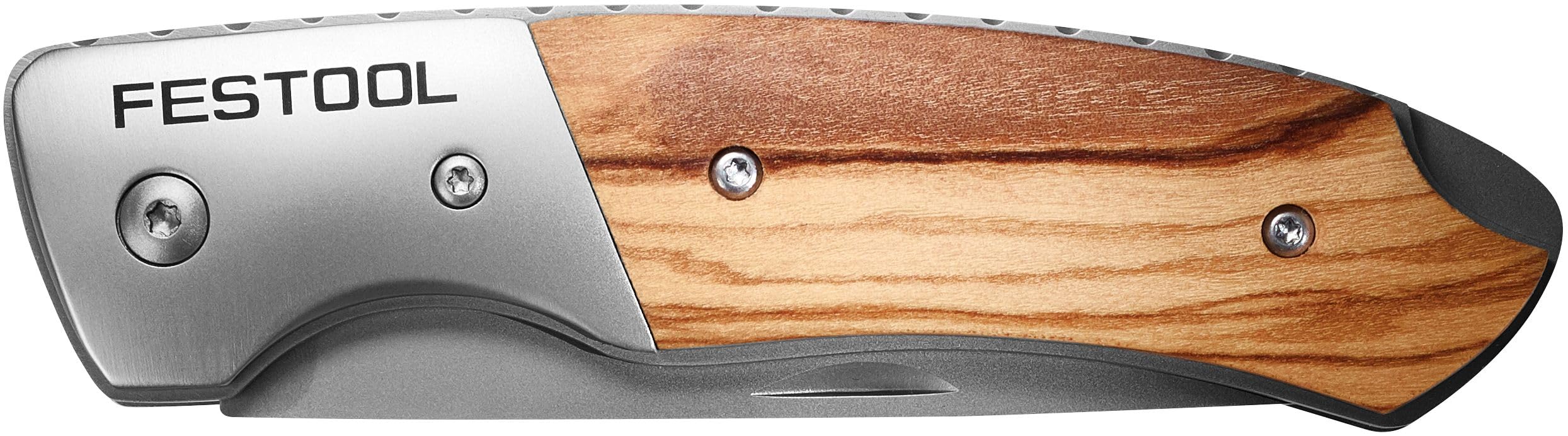 Festool Arbeitsmesser – Klappmesser mit 8,5 cm Klinge, Olivenholzgriff, Profi Handwerkermesser für Werkstatt, Taschenmesser präzise Verarbeitung – Arbeitsmesser für Handwerker