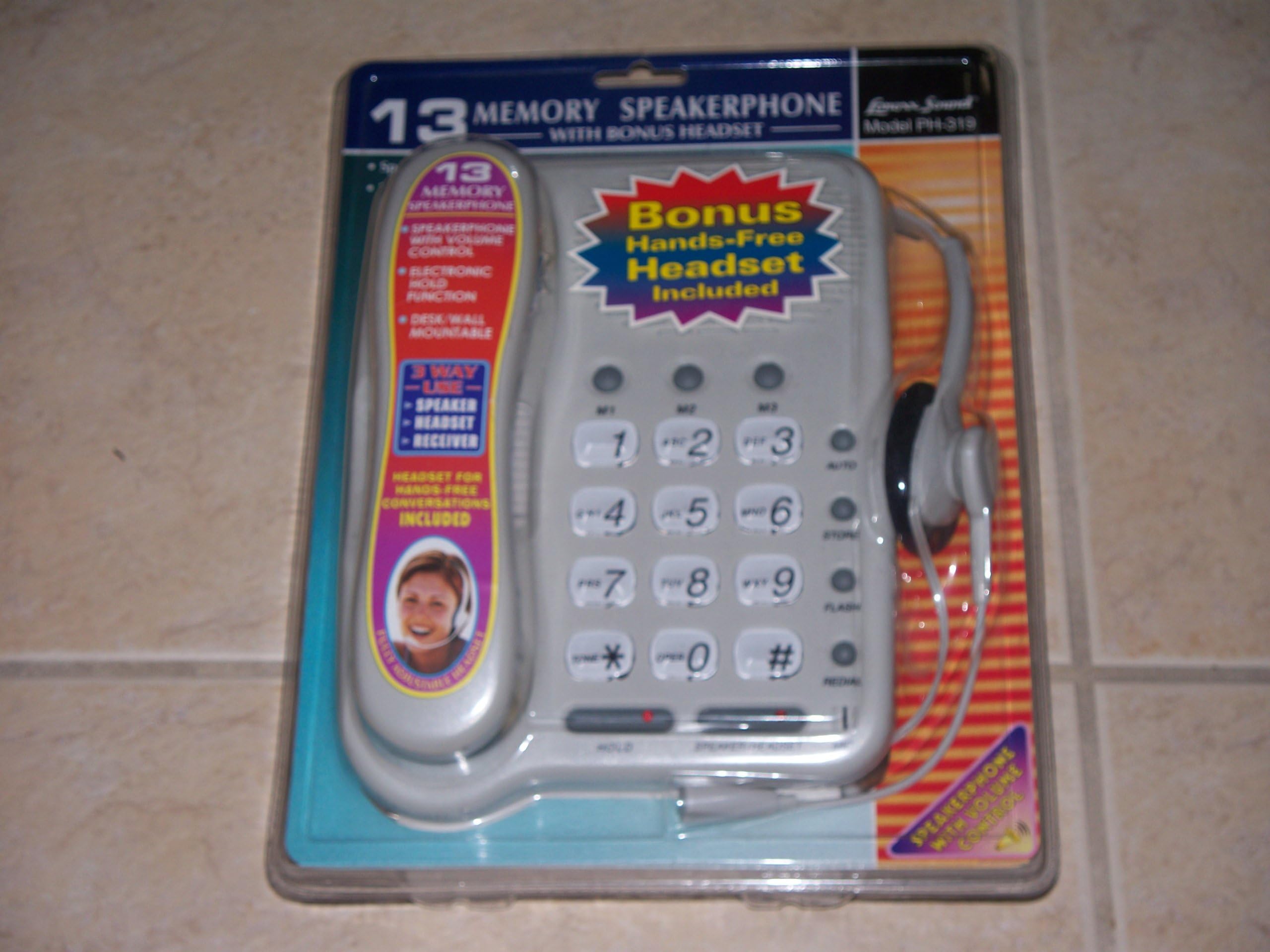 Lenoxx Sound Model PH-319 13 Memory Speakerphone with Bonus Headset