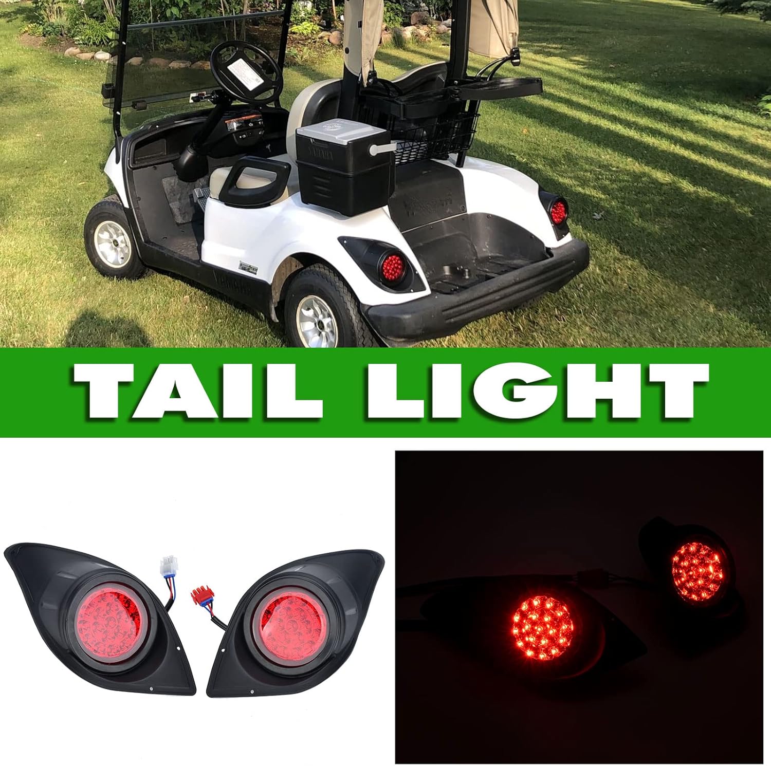 Headlight Tail Light Kit Compatible with Yamaha G29 Drive Golf Carts 2007-UP Street Legal Headlights Kit LED Light Kit Assembly