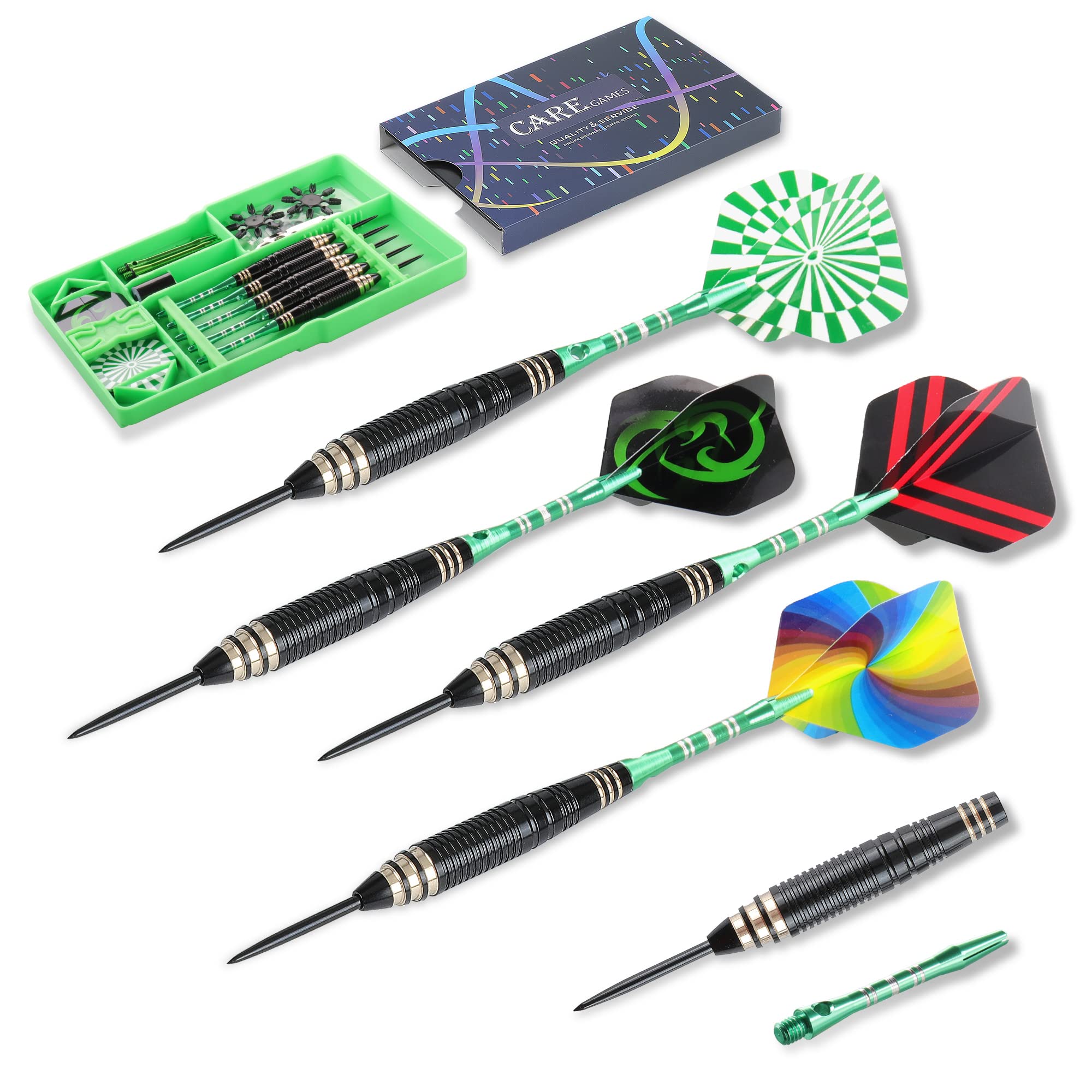 Set Freccette Professionali CareGames - 6 Freccette 24g, Punta Acciaio, Con Custodia E Accessori - Foto 13