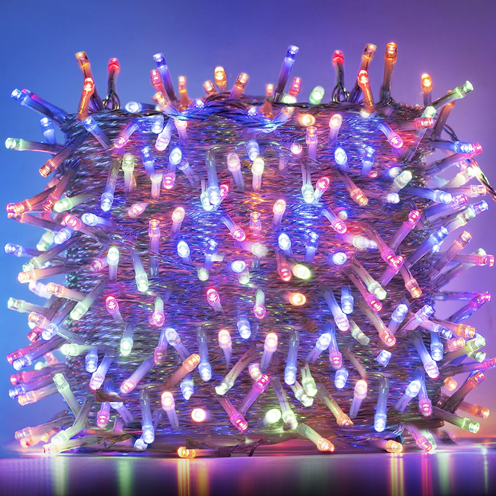 BESCOST Guirnaldas Luces Exterior Colorido 50M, 500 LED Cadena de Luces con 8 Modos, Impermeables, Decoración para Navidad, Fiesta, Boda, Patio, Jardín, Festival