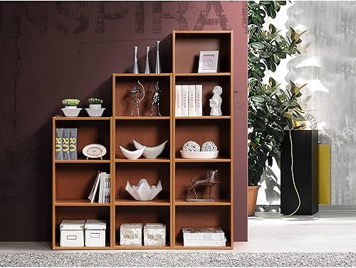 Miniatura 5 de Hodedah Import Librería con 5 compartimientos, color cereza