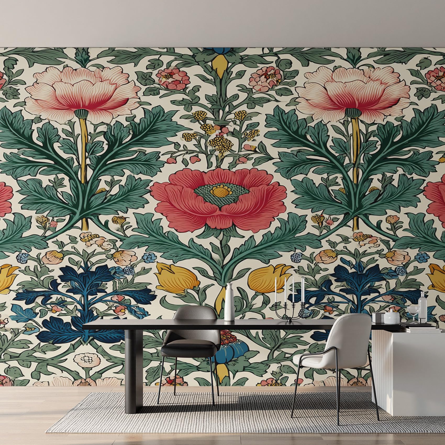 Papier Peint William Morris Rénovation Murale Panoramique Plante Vintage