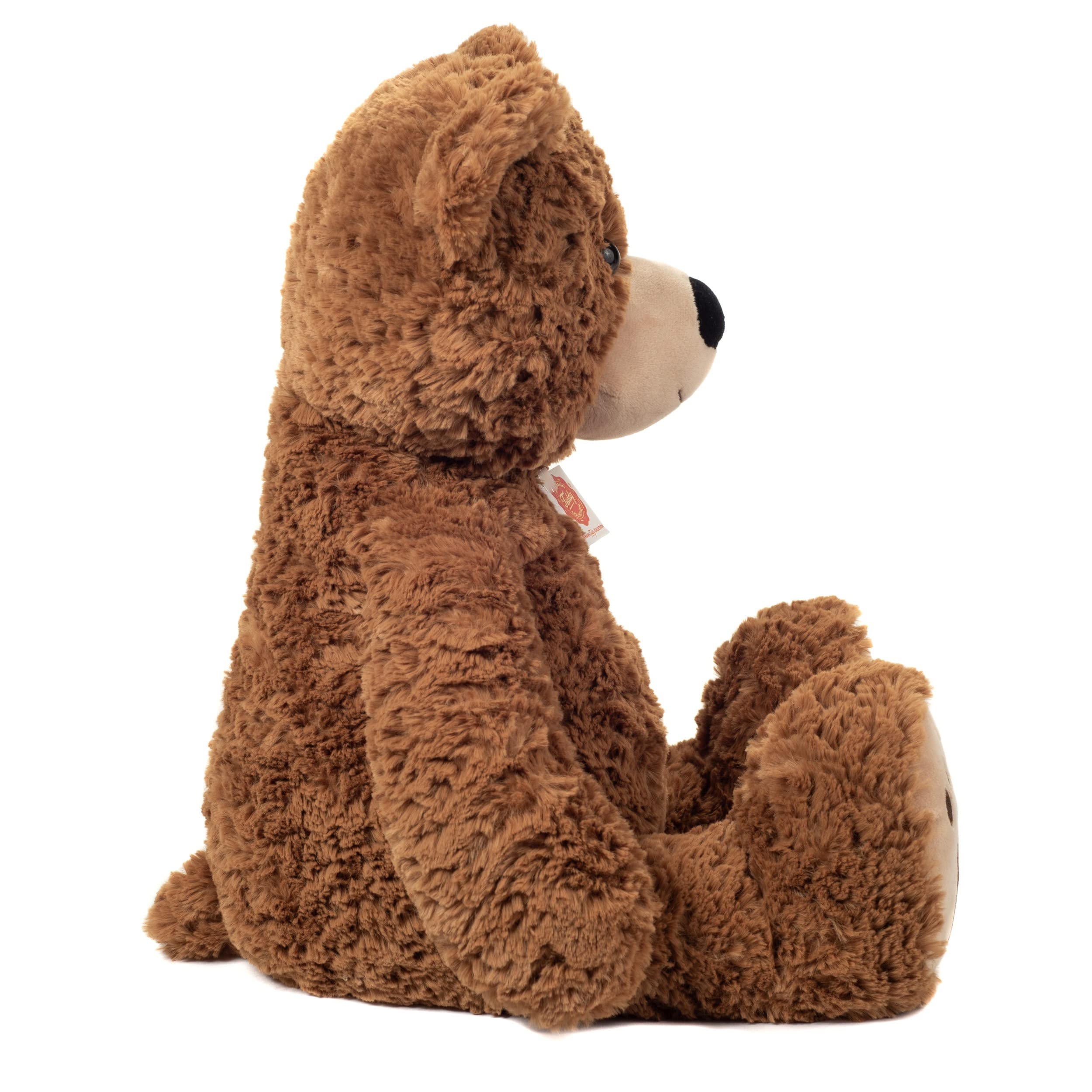Teddy Hermann 91320 Teddy braun mit Tatzen 55 cm, Kuscheltier | Naturgetreu gestaltet, liebevoll ausgearbeitete Details, ab 0 Monaten, waschbar, weicher Plüsch