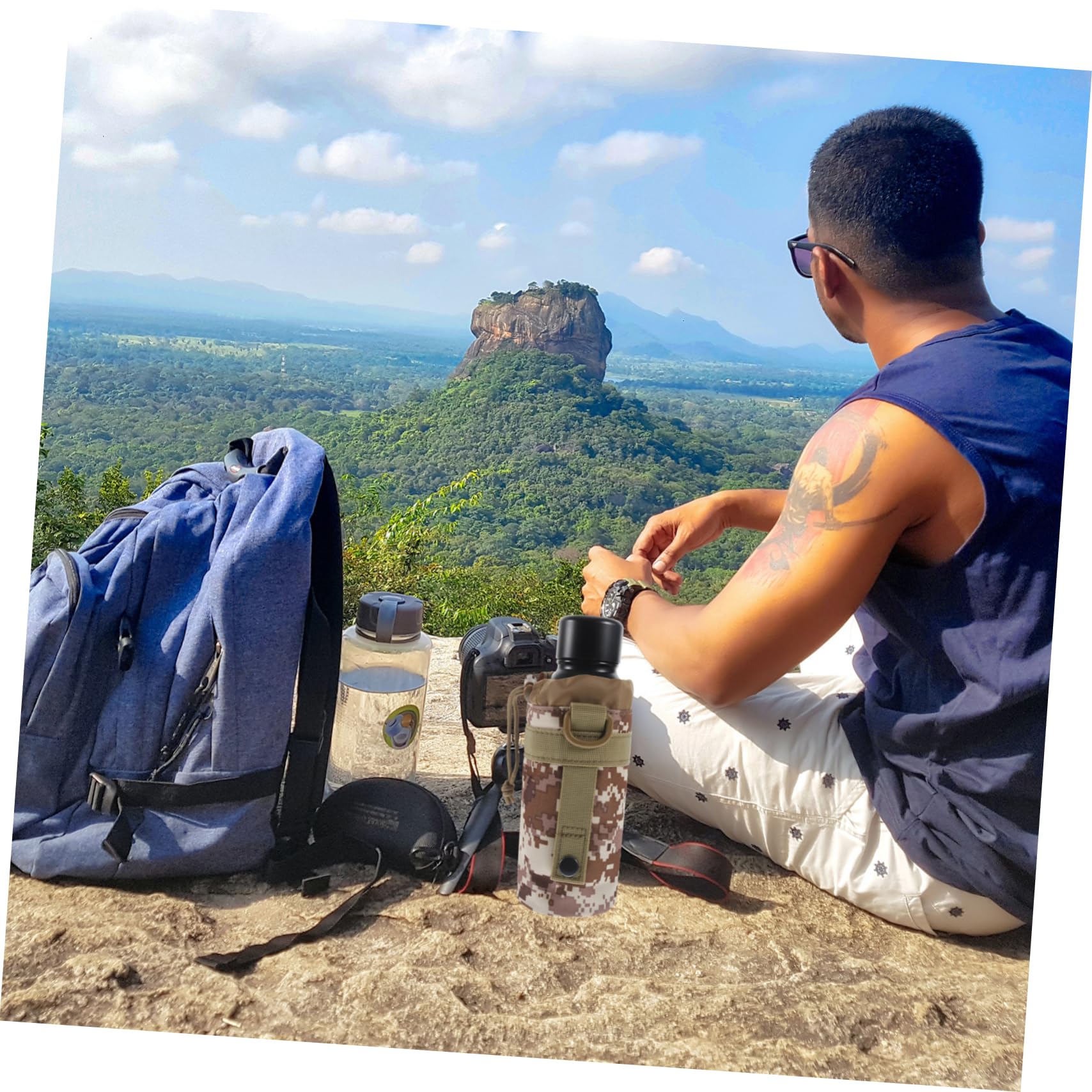 TOYANDONA Tarnwasserflaschenbeutel Wanderung Tarnung Flaschenhalter Camping Wasserbecher Tasche Wasserbehälter Zum Wandern Wasserflaschenbeutel Zum Wandern Nylon