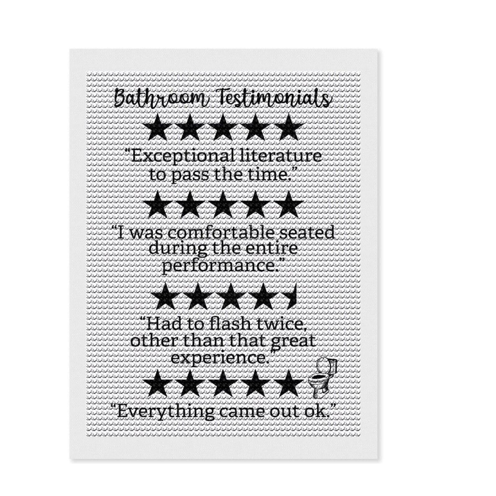 Junmoney Bathroom Humor Testimonial DIY Diamond Art Canvas Kit 12"x16", Full Kit Included, Easy to Follow Symbols, Modern Decor, Holiday Gift Idea