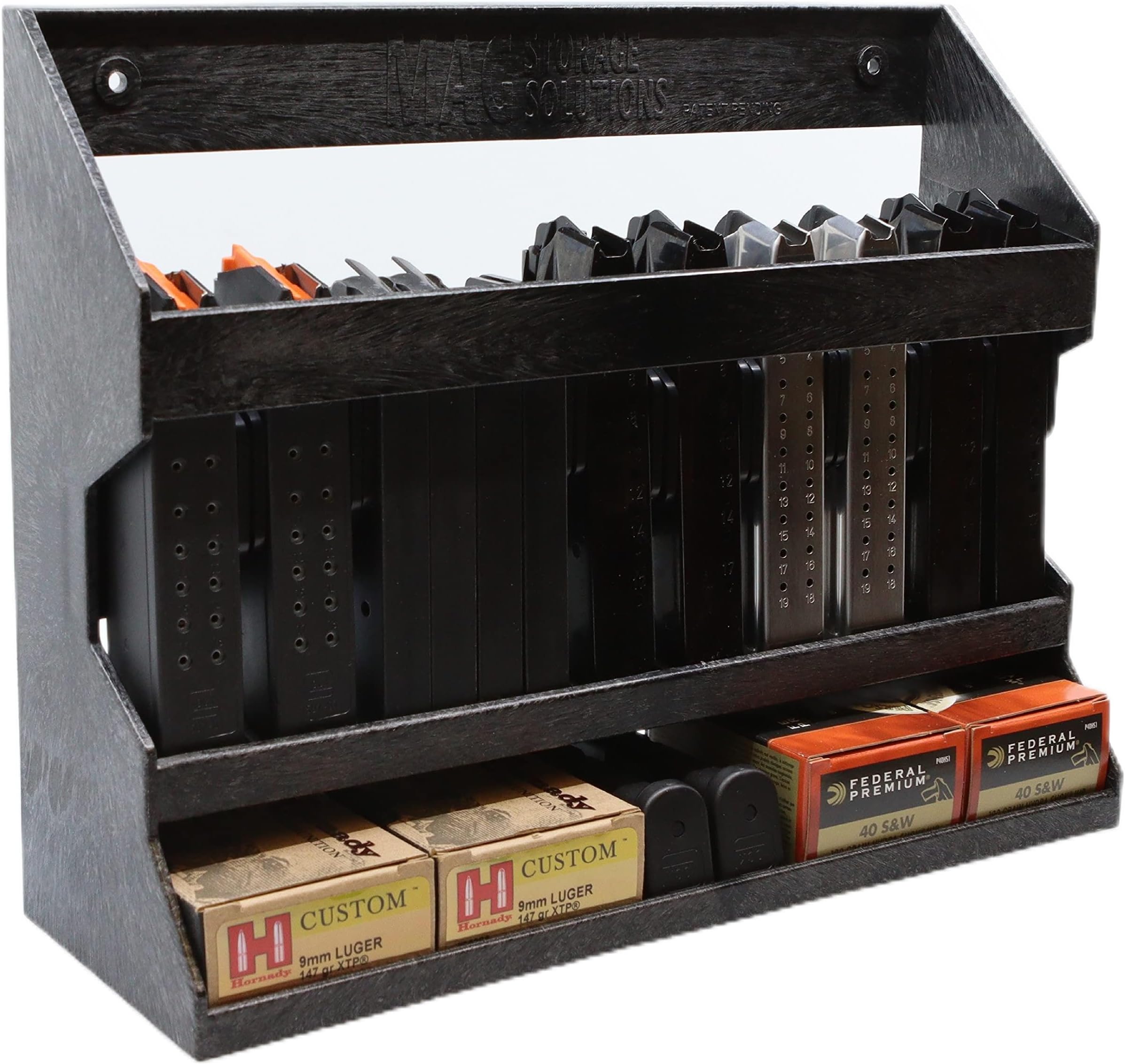Universal Pistol Magazine Holder, Mount to The Outside of The Safe or to Any Steel Surface Using The Mag Storage Solutions Mag Holder Attachment Kit (Sold Separately)