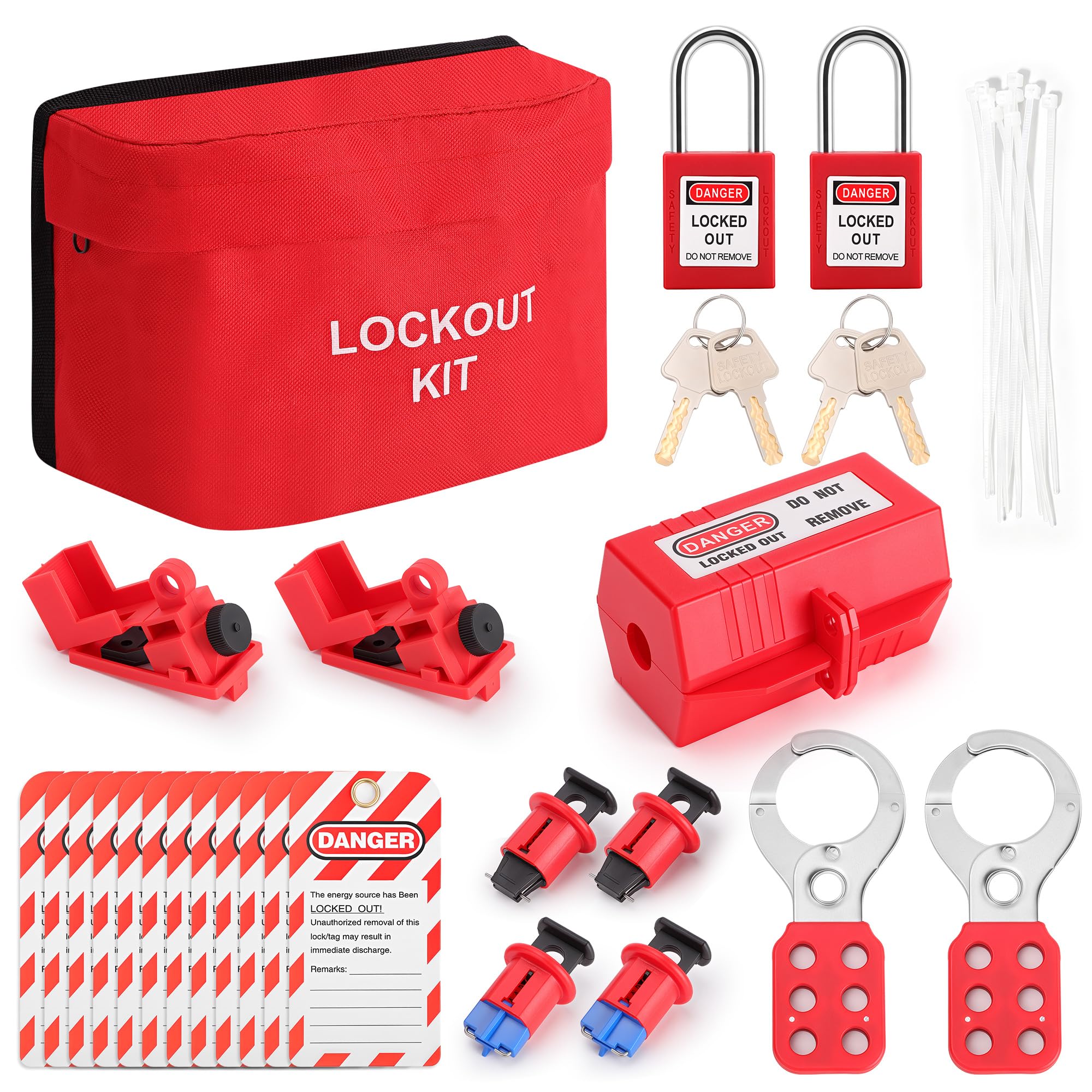 Kit de Verrouillage pour Électriciens, Verrouillage des Disjoncteurs Électriques, Kit de Consignation et d'Étiquetage de Sécurité, Articles Essentiels pour l'Industrie et l'Énergie Électrique