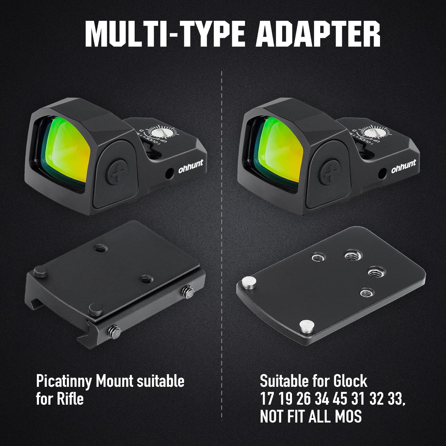 MEPRO Tru-Dot Adjustable Night Front tritium Sight Compatible with All Glock Models Green tritium dots Glow on Sight self Illuminated Meprolight Fixed Metal Sights