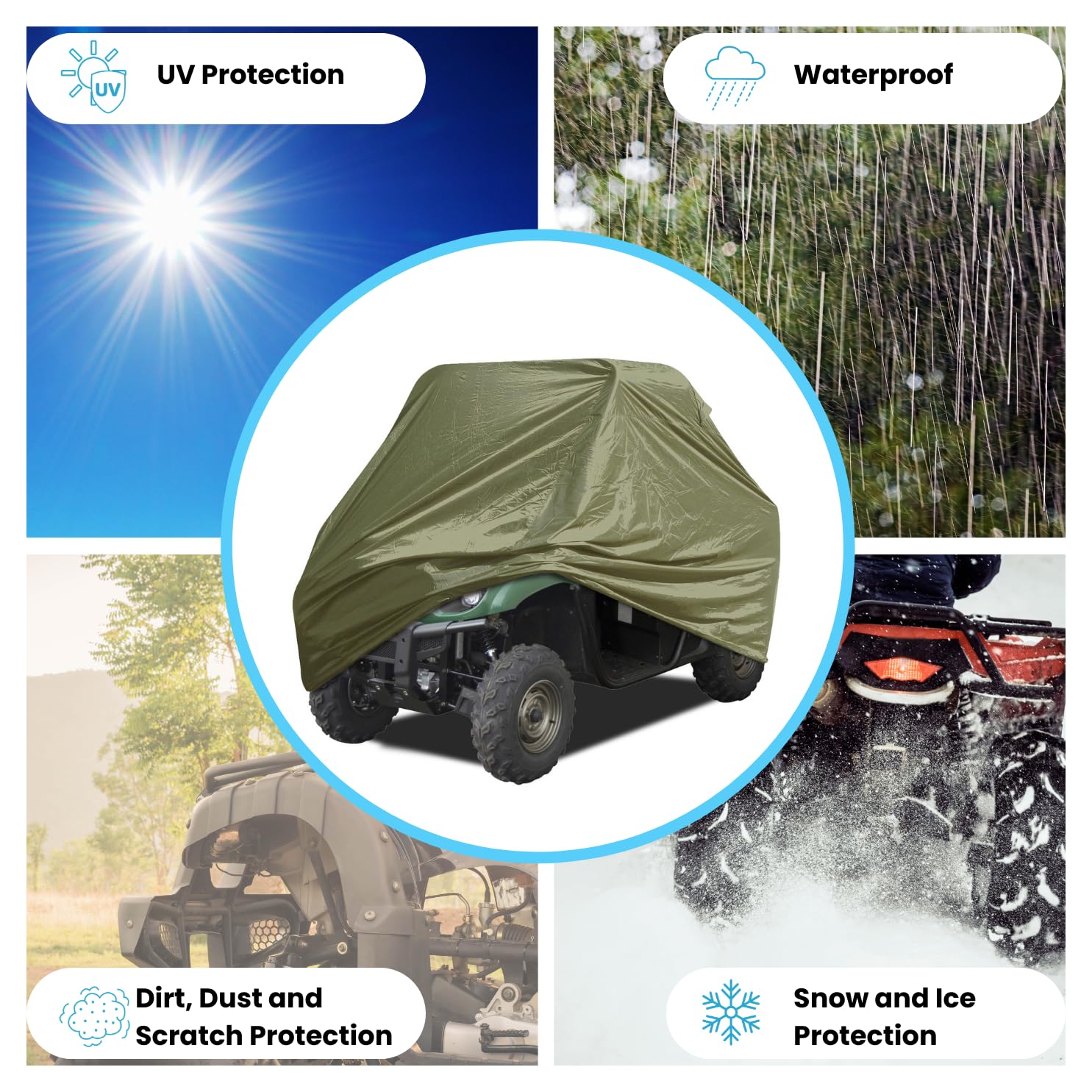 Amazon.com: EliteShield Waterproof Quad 4x4 UTV Cover, All Weather