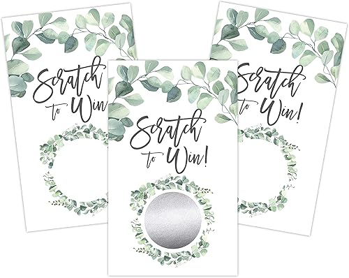 Your Main Event Prints 50 tarjetas para raspar con certificado de regalo en blanco de eucalipto: cupones perfectos para vacaciones, eventos y