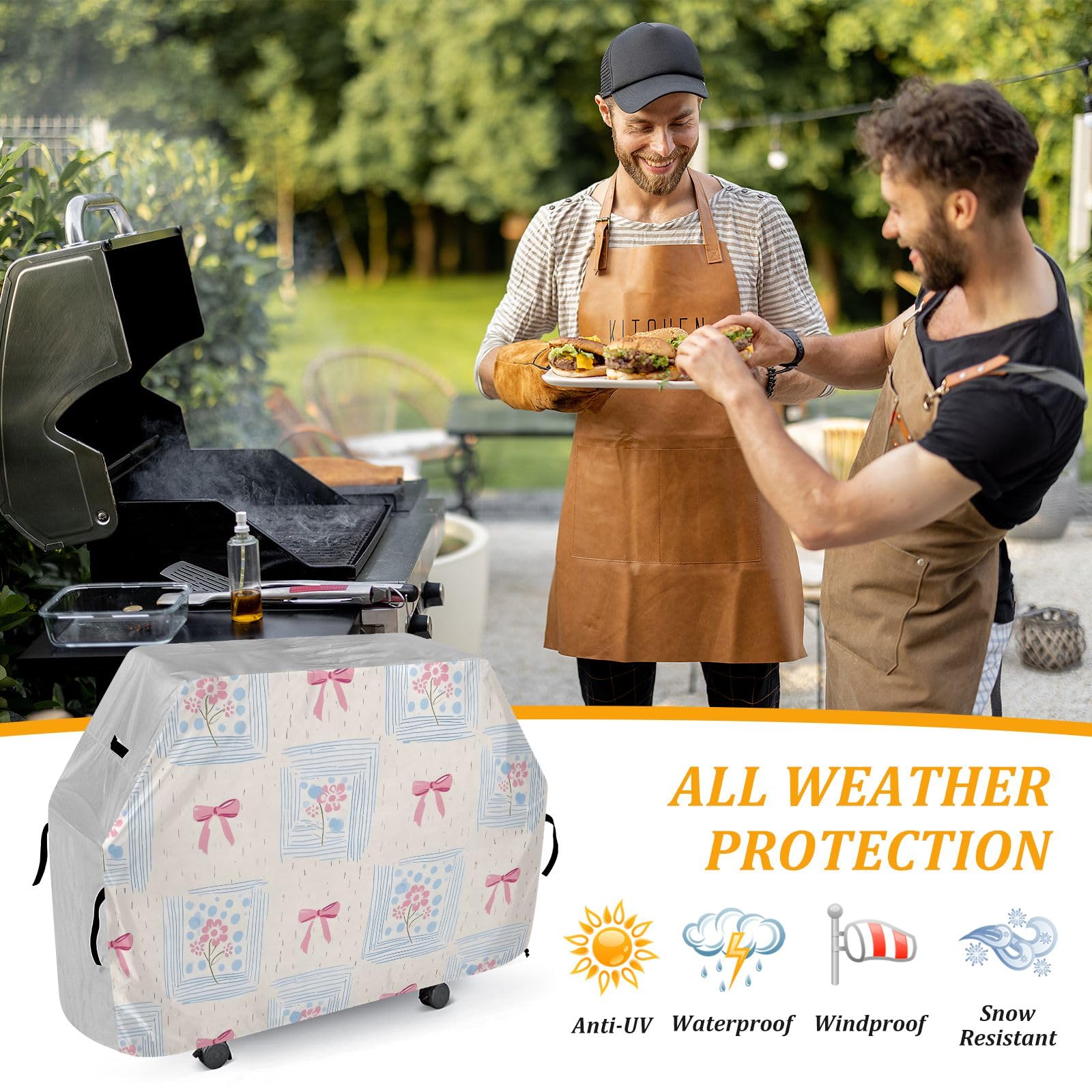 Fiore Fiore Coreano BBQ Copertura Impermeabile Heavy Duty Barbecue Coperture Outdoor
