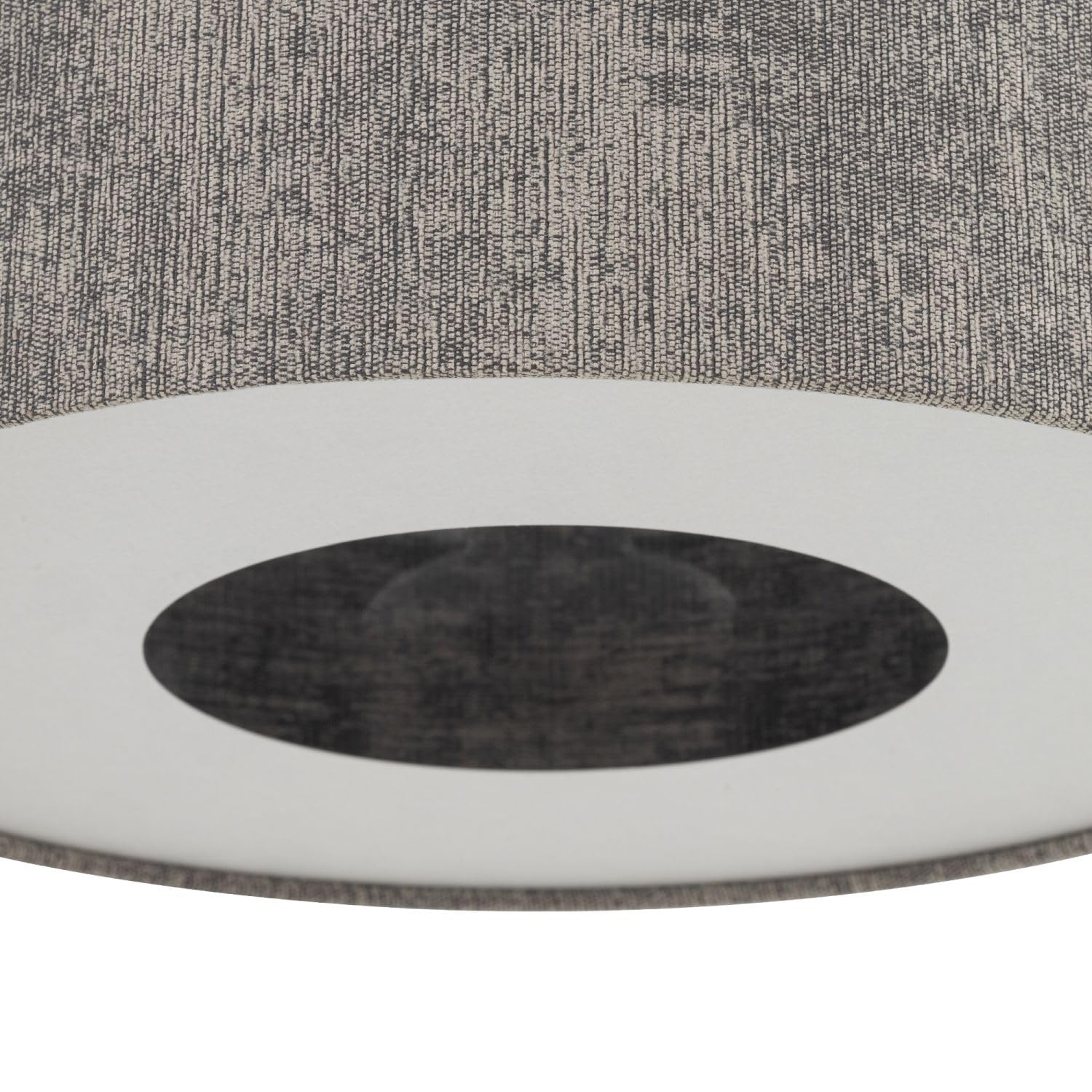 Licht-Erlebnisse Hängelampe Esszimmer Stahl Stoff Umbra Grau Modern Esstisch Wohnzimmer höhenverstellbar E27 blendarm wohnlich L:65 cm Pendelleuchte Stoffschirm