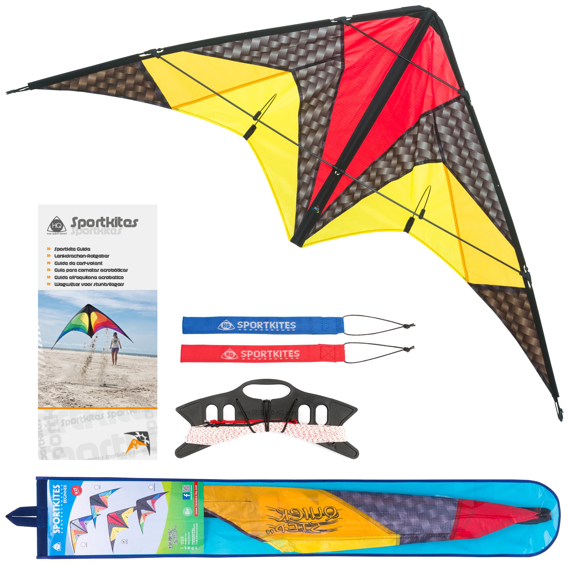 Cerf-volant Acrobatique Quickstep II Graphite R2F – HQ – Polyester Ripstop, Tiges En Fibre De Verre, Prêt à Voler – Pour Débutants Et Vents Variés